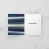 Navy Stripes Thank You Bedankkaart (Binnen)