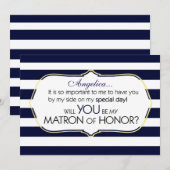 Navy Stripes zal je mijn matron zijn. Kaart (Voorkant / Achterkant)