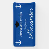 Navy Style met Anchor afstuderen Spandoek (Verticaal)