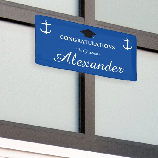 Navy Style met Anchor afstuderen Spandoek (Buitenkant Gebouw)