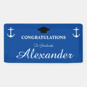 Navy Style met Anchor afstuderen Spandoek (Horizontaal)