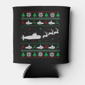 Navy Submarine Onderzeeër Lelijke Kersttrui Blikjeskoeler (Voorkant)