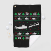 Navy Submarine Onderzeeër Lelijke Kersttrui Golfhanddoek (Insitu)