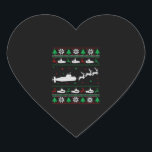 Navy Submarine Onderzeeër Lelijke Kersttrui Hart Sticker<br><div class="desc">Navy Submarine Onderzeeër Lelijke Kersttrui</div>