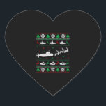 Navy Submarine Onderzeeër Lelijke Kersttrui Hart Sticker<br><div class="desc">Navy Submarine Onderzeeër Lelijke Kersttrui</div>