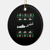 Navy Submarine Onderzeeër Lelijke Kersttrui Keramisch Ornament (Links)