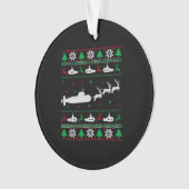 Navy Submarine Onderzeeër Lelijke Kersttrui Ornament (voorkant)