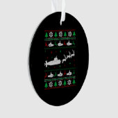 Navy Submarine Onderzeeër Lelijke Kersttrui Ornament (voorkant)