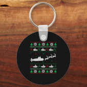 Navy Submarine Onderzeeër Lelijke Kersttrui Sleutelhanger (Voorkant)
