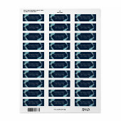 Navy Succulenten & Roos Gold Bruiloft Retouradres Etiket (Full Sheet)