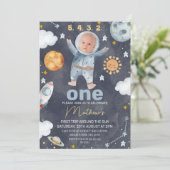 Navy Sun Eerste reis rond de zon 1e verjaardag Kaart (Staand voorkant)