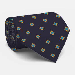 Navy Sun Sky Blue Diamond Polka Dot Pattern Stropdas