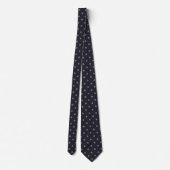 Navy Sun Sky Blue Diamond Polka Dot Pattern Stropdas (Achterkant)