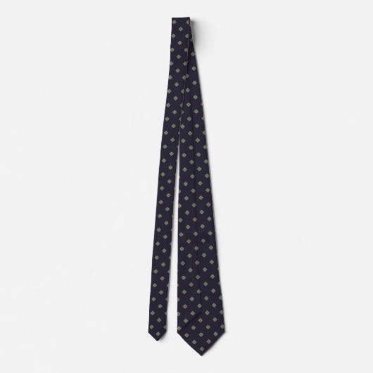 Navy Sun Sky Blue Diamond Polka Dot Pattern Stropdas (Achterkant)