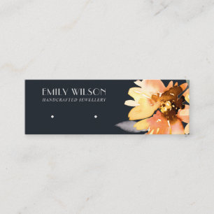NAVY SUNFLOWER AUTUMN STUD EARRING DISPLAY CARD MINI VISITEKAARTJE
