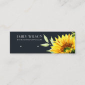 NAVY SUNFLOWER AUTUMN STUD EARRING DISPLAY CARD MINI VISITEKAARTJE (Voorkant)