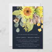 NAVY SUNFLOWER EUCALYPTUS FLORAL COUPLY SHOWER KAART (Voorkant)