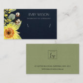 NAVY SUNFLOWER FLORAL BRACELET DISPLAY LOGO VISITEKAARTJE (Voorkant / Achterkant)