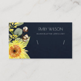 NAVY SUNFLOWER FLORAL BRACELET DISPLAY LOGO VISITEKAARTJE