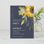 NAVY SUNFLOWER FLORAL WE HEBBEN DE KNOT KAART GEHO (Staand voorkant)