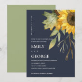 NAVY SUNFLOWER FLORAL WE HEBBEN DE KNOT KAART GEHO (Voorkant / Achterkant)