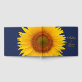 Navy Sunflower Gepersonaliseerde bruiloft gastenbo Gastenboek (Volledig)