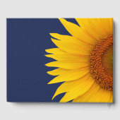 Navy Sunflower Gepersonaliseerde bruiloft gastenbo Gastenboek (Achterkant)