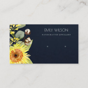 NAVY SUNFLOWER LAAT DE LOGO VAN DE FLORALE EARING  VISITEKAARTJE