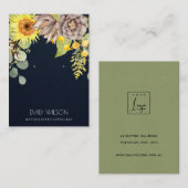 NAVY SUNFLOWER PINE FLORAL EARRING DISPLAY LOGO VISITEKAARTJE (Voorkant / Achterkant)