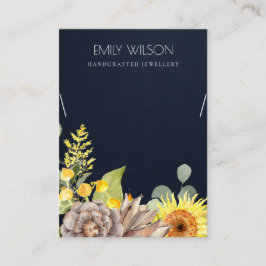 NAVY SUNFLOWER PINE FLORAL KETTING DISPLAY LOGO VISITEKAARTJE