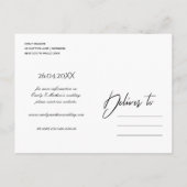 NAVY SUNFLOWER WATERVERF FLORAL BEWAREN DE DATUM AANKONDIGINGSKAART (Achterkant)