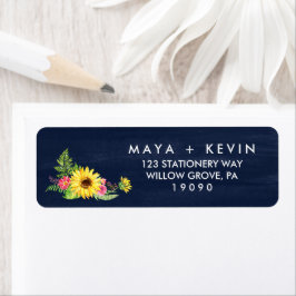 Navy Sunflower Wedding Etiket