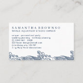 Navy Surf Aquarium Whale Visitekaartje (Achterkant)