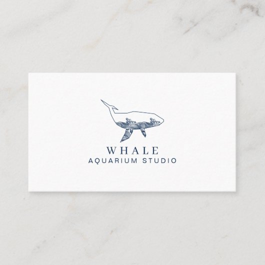 Navy Surf Aquarium Whale Visitekaartje (Voorkant)