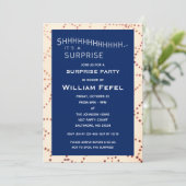 Navy Surprise Birthday Custom Age Invitation Kaart (Staand voorkant)
