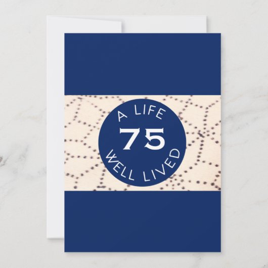 Navy Surprise Birthday Custom Age Invitation Kaart (Achterkant)