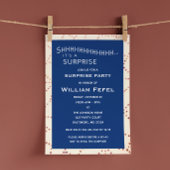 Navy Surprise Birthday Custom Age Invitation Kaart