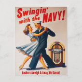 Navy Swing Dance Night Delight Briefkaart (Voorkant)