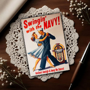 Navy Swing Dance Night Delight Briefkaart