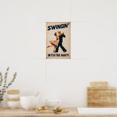 Navy Swing Dance Night Delight Poster (Keuken)