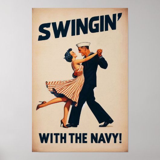 Navy Swing Dance Night Delight Poster (Voorkant)