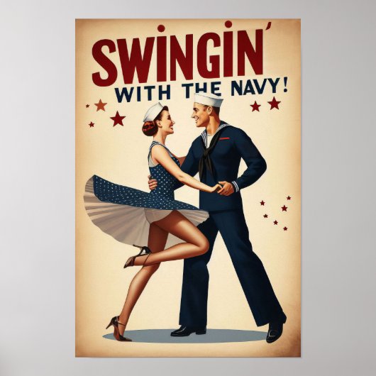 Navy Swing Dance Night Delight Poster (Voorkant)