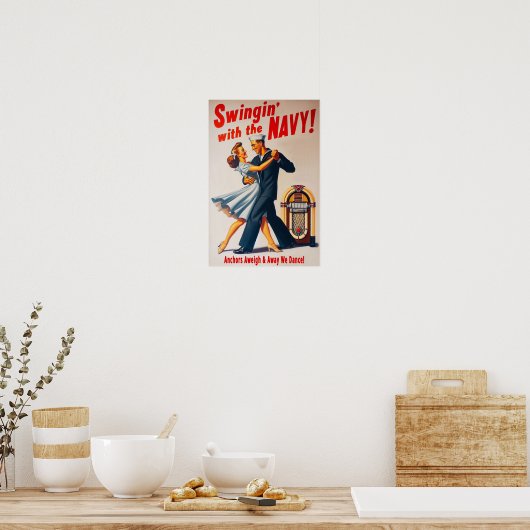 Navy Swing Dance Night Delight Poster (Keuken)