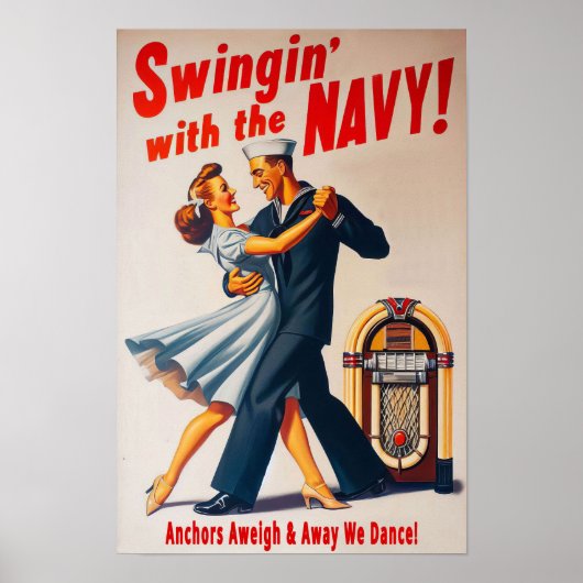 Navy Swing Dance Night Delight Poster (Voorkant)