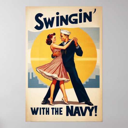 Navy Swing Dance Night Delight Poster (Voorkant)