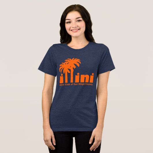 Navy T-shirt met San Diego Illini Logo (Voorkant volledig)