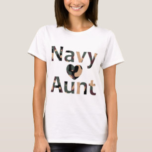 Navy tante Heart Camo T-shirt