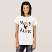 Navy tante Heart Camo T-shirt (Voorkant volledig)