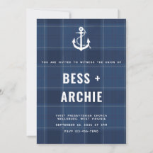 Navy Tartan Invitation
