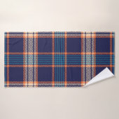 Navy tartan-patroon badhanddoek (Badhanddoek)